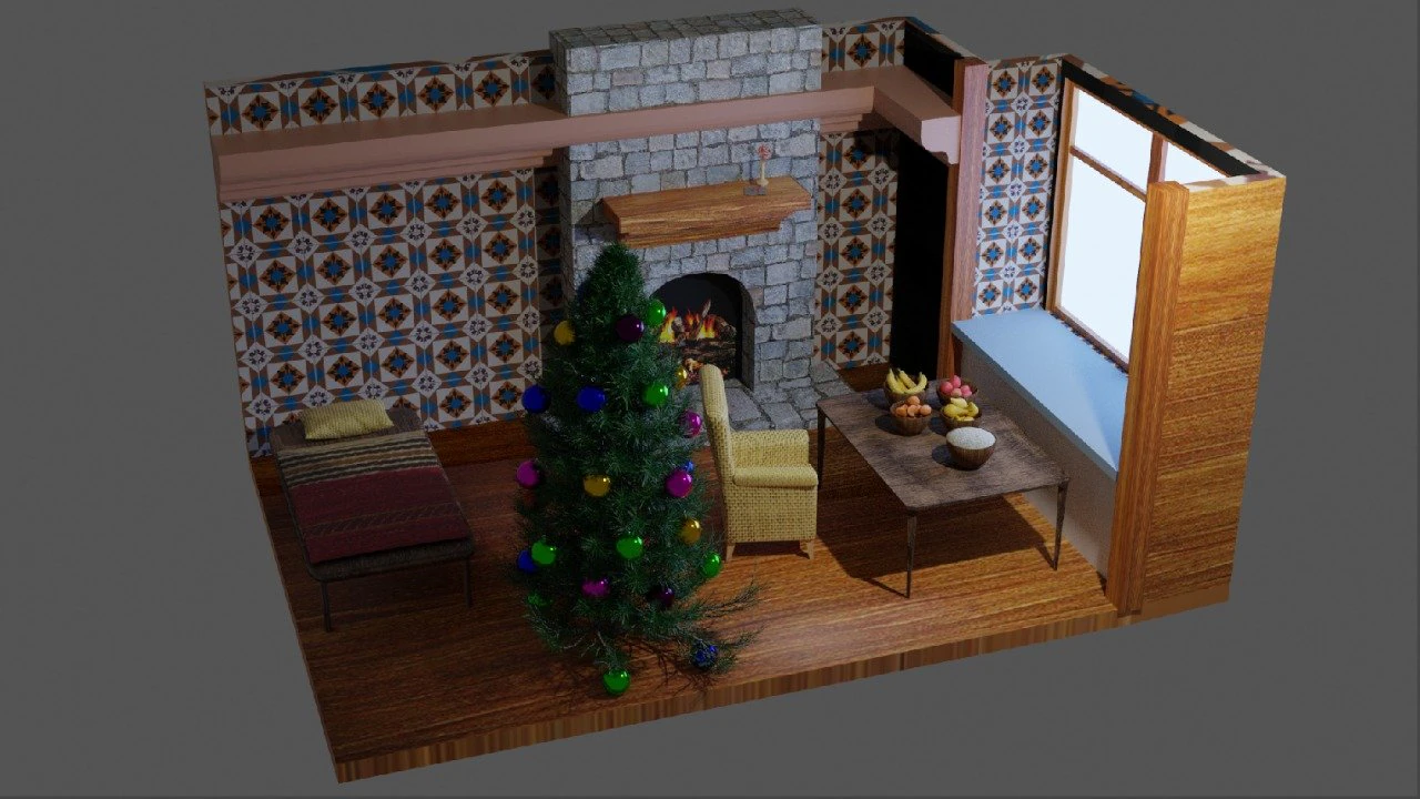 hristmas room 3D Model .c4d .max .obj .3ds .fbx .stl .blend 