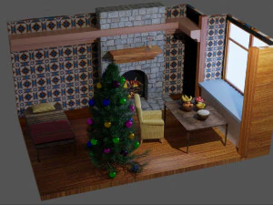 stanza di Natale Modello 3D
