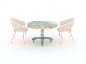antic table with chairs 3D Модель