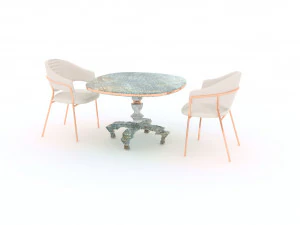 antic table with chairs 3D Model