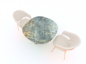 antic table with chairs 3D-Modell