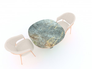antic table with chairs 3D-Modell