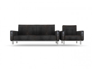 sofa with armchair crocodile Model 3D