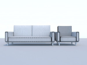 sofa with armchair crocodile 3D Модель