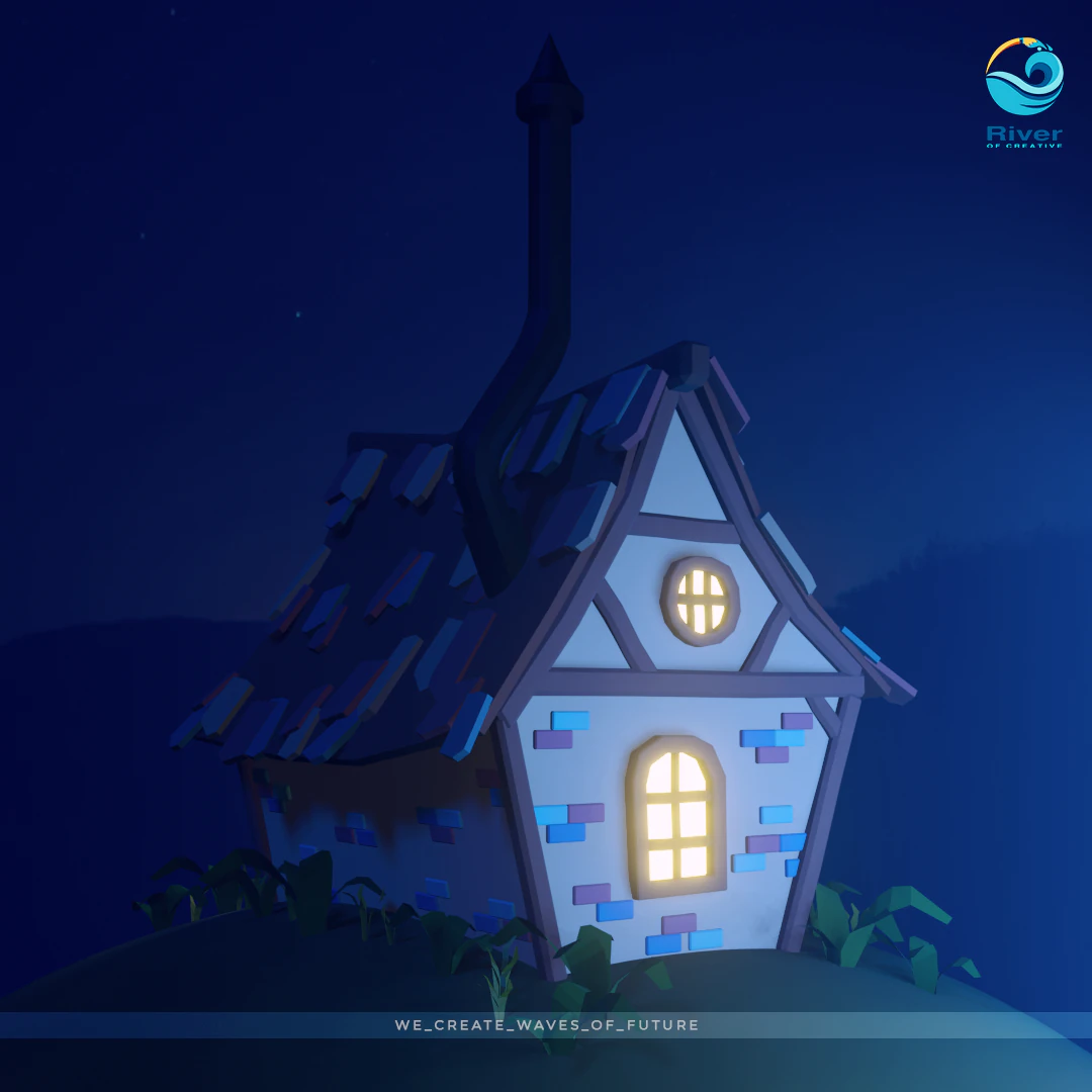 old colourful house - - blender 3D Model .c4d .max .obj .3ds .fbx .stl .blend 