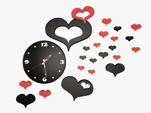 wall clock hearts 3D Model