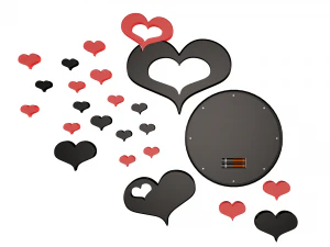 wall clock hearts 3D Model