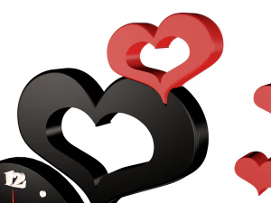 wall clock hearts 3D Model