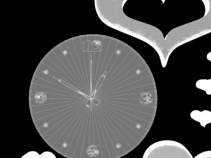 wall clock hearts 3D Model