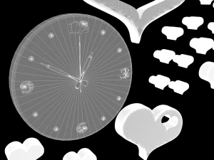 wall clock hearts 3D Model