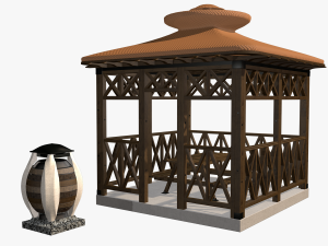 garden stall wight and dustbin 3Dモデル