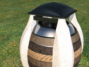garden stall wight and dustbin 3D Модель