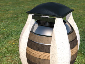 garden stall wight and dustbin 3D Model
