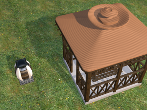 garden stall wight and dustbin 3D Модель