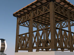 garden stall wight and dustbin 3D Model