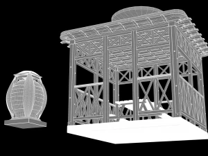 garden stall wight and dustbin 3D Model