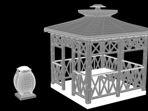 garden stall wight and dustbin 3D Модель