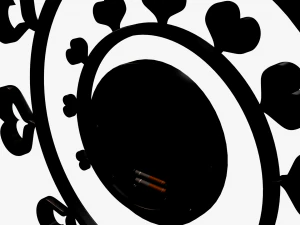 wall clock black hearts 3D Model