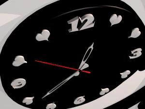 wall clock black hearts 3D Model