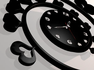 wall clock black hearts 3D Model