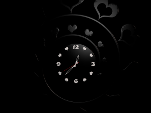 wall clock black hearts 3D 模型