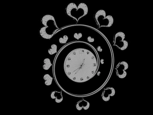 wall clock black hearts 3D Model