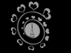 wall clock black hearts 3D Model