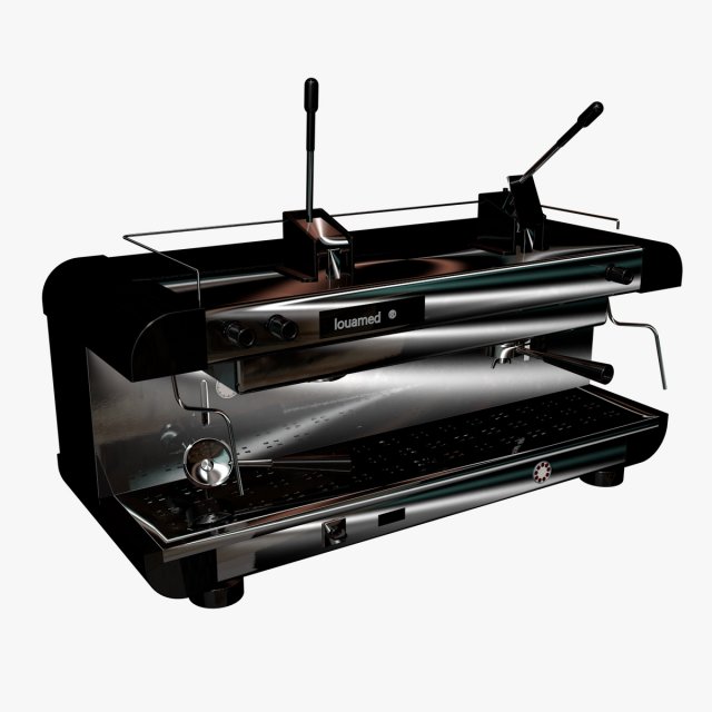 coffee machine two handles 3D मॉडल .c4d .max .obj .3ds .fbx .stl .blend 
