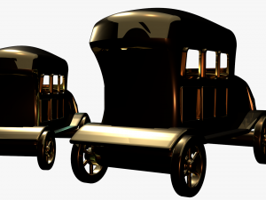 gold art car 3D 모델
