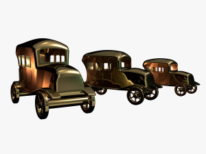 gold art car 3D 모델