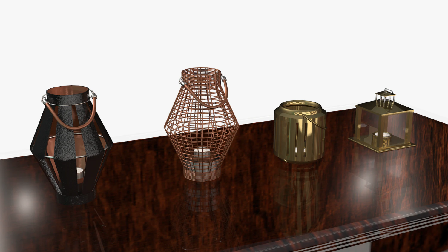 candlesticks 3D Model .c4d .max .obj .3ds .fbx .stl .blend 