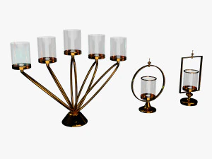 gold candlesticks 3D Model