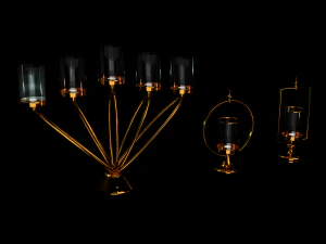 gold candlesticks 3D Model