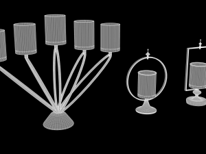 золотые подсвечники 3D Модель