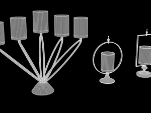 gold candlesticks 3D Model