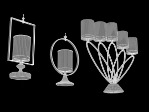 gold candlesticks 3D Model