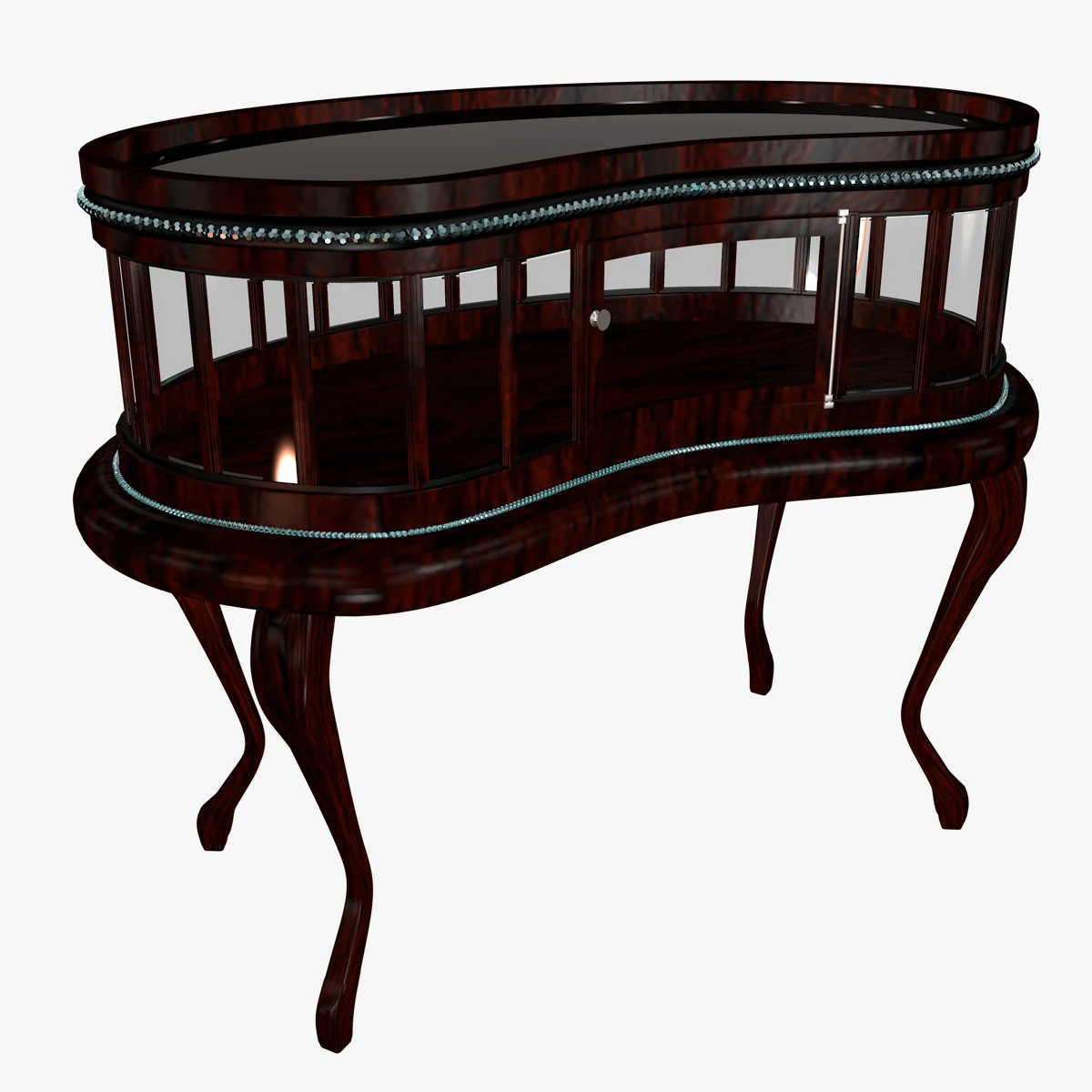 wooden console table 3D Model .c4d .max .obj .3ds .fbx .stl .blend 