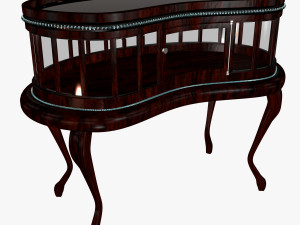 wooden console table Model 3D