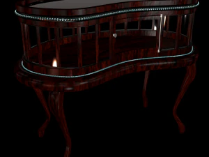 wooden console table 3D Model