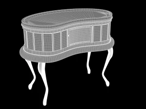 wooden console table 3D Model