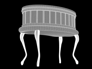 wooden console table 3D Model