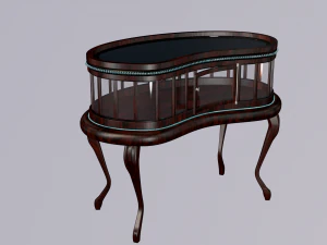 wooden console table 3D Model