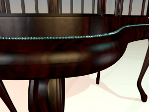wooden console table 3D Model