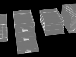 desk boxes Model 3D