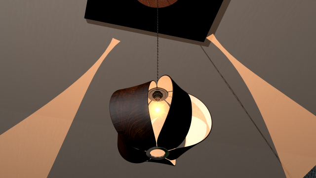 wooden mono chandelier Modello 3D .c4d .max .obj .3ds .fbx .stl .blend 