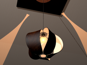 wooden mono chandelier 3D Model