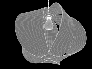 wooden mono chandelier Modello 3D