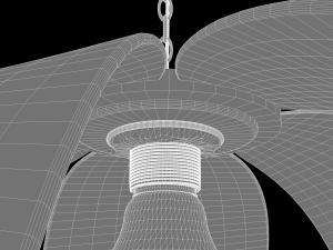 wooden mono chandelier Modello 3D