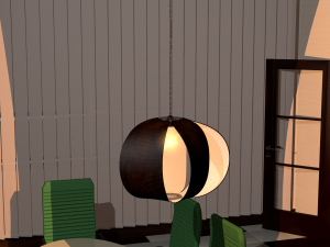 wooden mono chandelier Modello 3D
