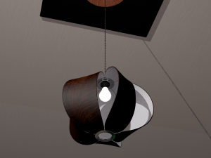 wooden mono chandelier Modello 3D